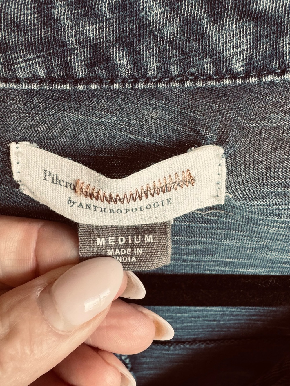 Anthropologie Washed Indigo Henley Shirt - Blue - Picture 3 of 5